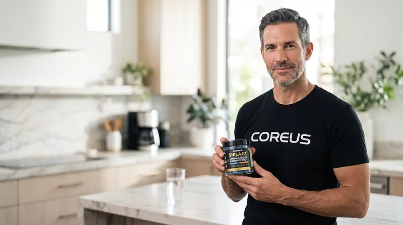 Coreus athlete holding the Alpha Stack jar